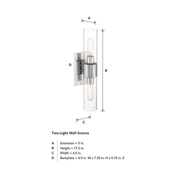 Anton Chrome Two-Light Wall Sconce, image 5