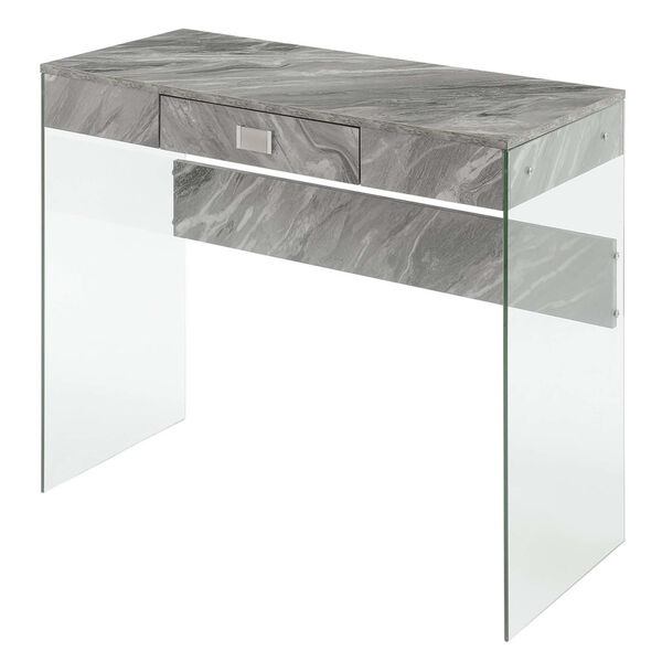 Soho Gray Marble Office Desk, image 3