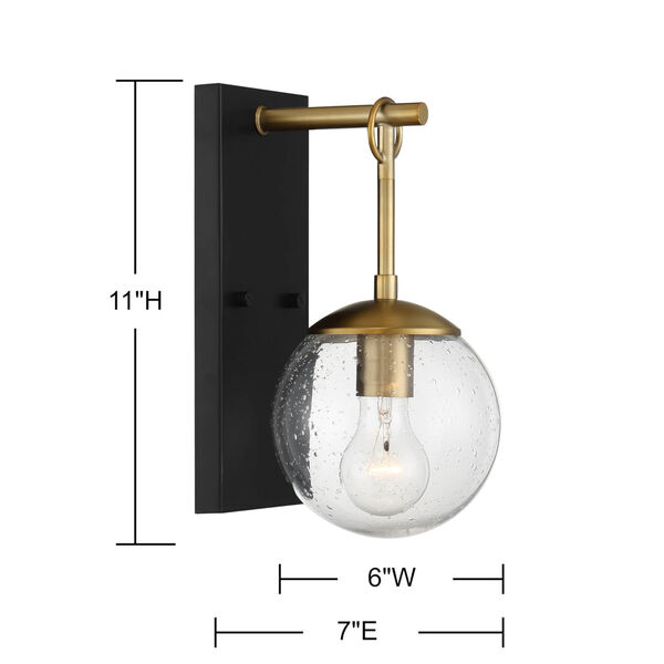 Artemis Oil Rubbed Bronze and Brass Six-Inch One-Light Outdoor Wall Sconce, image 5