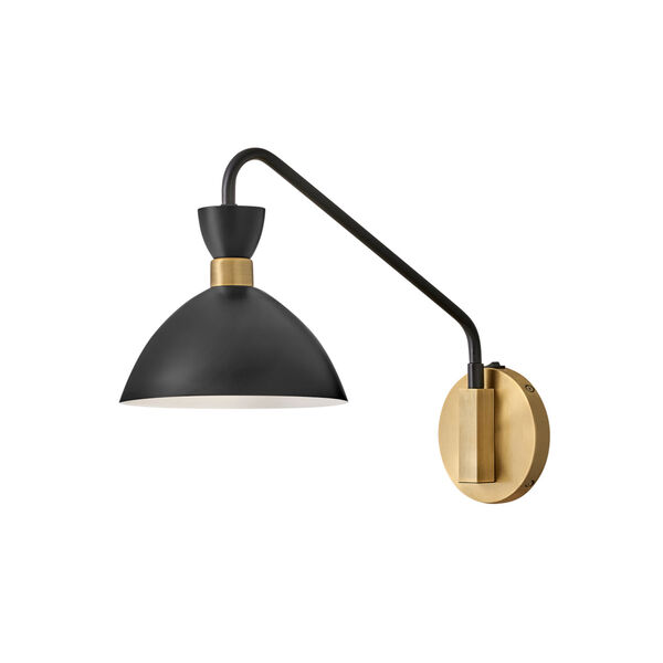 Simon Black with Heritage Brass Accents One-Light Wall Sconce, image 1