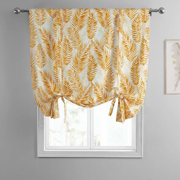 Kupala Eternal Gold Printed Cotton Tie-Up Window Shade Single Panel, image 3