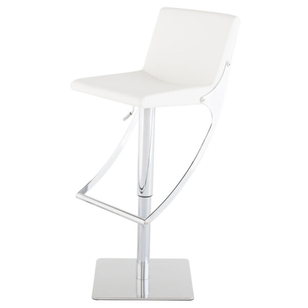 Swing White and Silver Adjustable Stool, image 1
