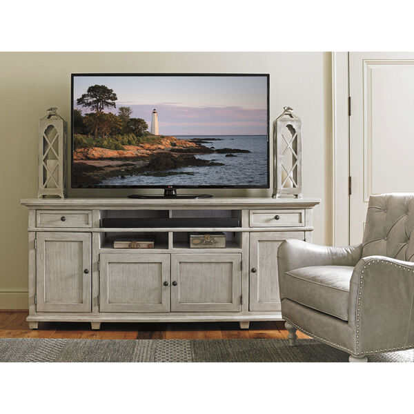 Oyster Bay White Kings Point Large Media Console, image 2