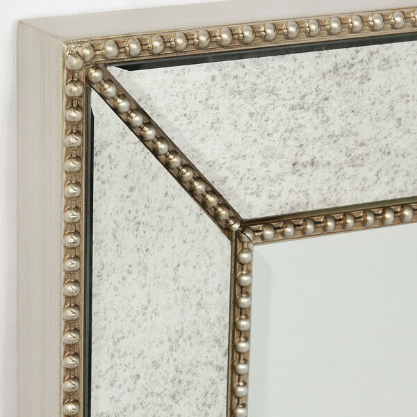 Champagne Bead Silver 80 x 40-Inch Beveled Rectangle Floor Mirror, image 3
