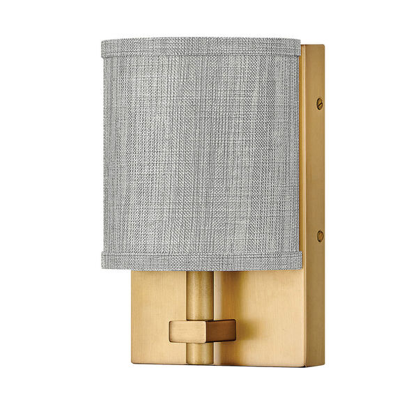 Avenue Heritage Brass One-Light LED Wall Sconce with Heathered Gray Slub Shade, image 5