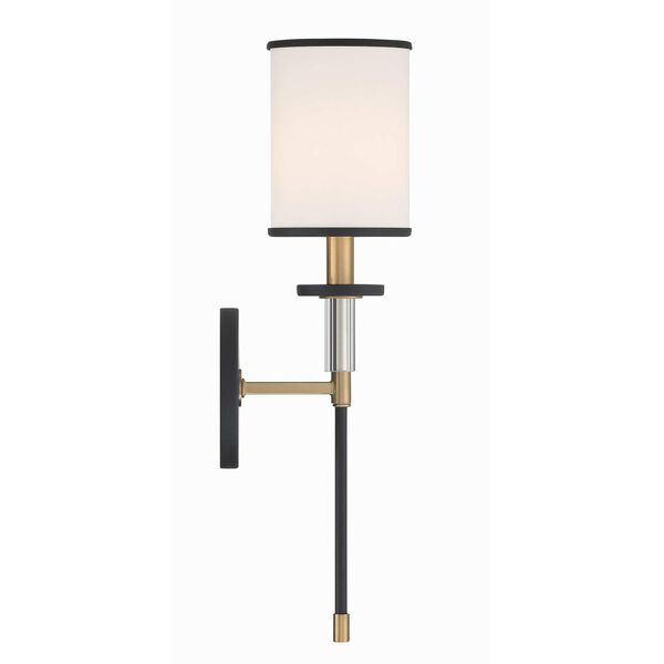 Hatfield Black Forged and Vibrant Gold One-Light Wall Sconce, image 5
