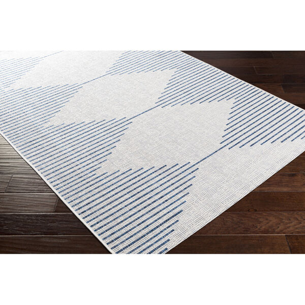 Eagean Bright Blue and White Square: 7 Ft. 10 In. Indoor and Outdoor Rug, image 3