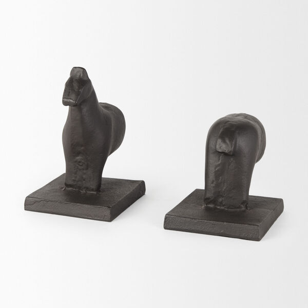 Sphynx III Black Horse Shaped Bookend, Set of 2, image 5