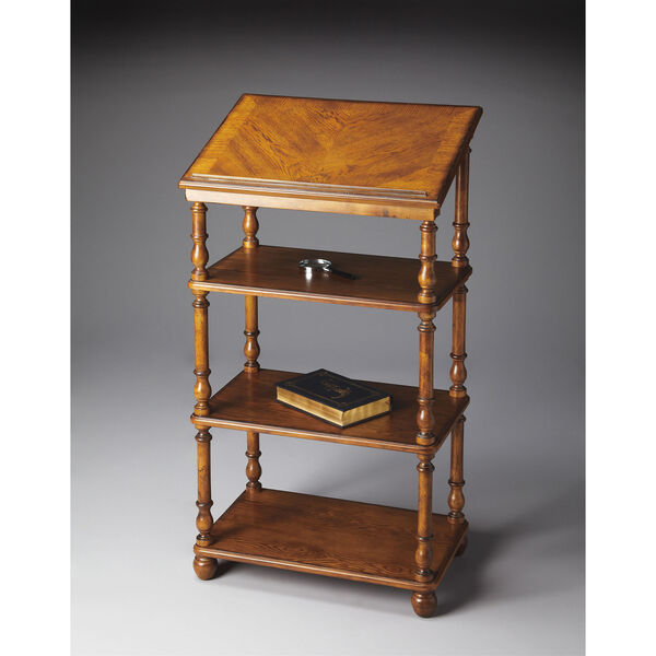 Masterpiece Vintage Oak Library Stand, image 1