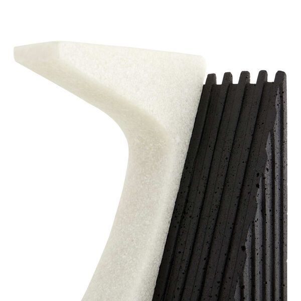 Jordono Ivory and Charcoal Ricestone Composite Bookends, Set of Two, image 4