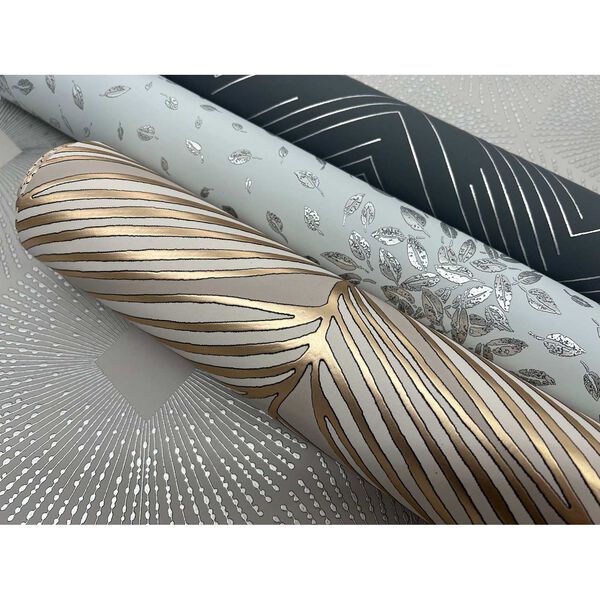 Polished Chevron Charcoal and Silver Wallpaper, image 5
