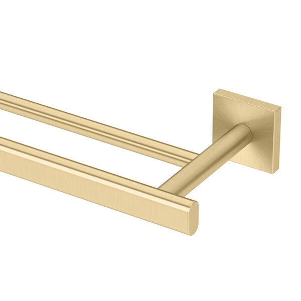 Elevate 24 Inch Double Towel Bar in Brushed Brass, image 2