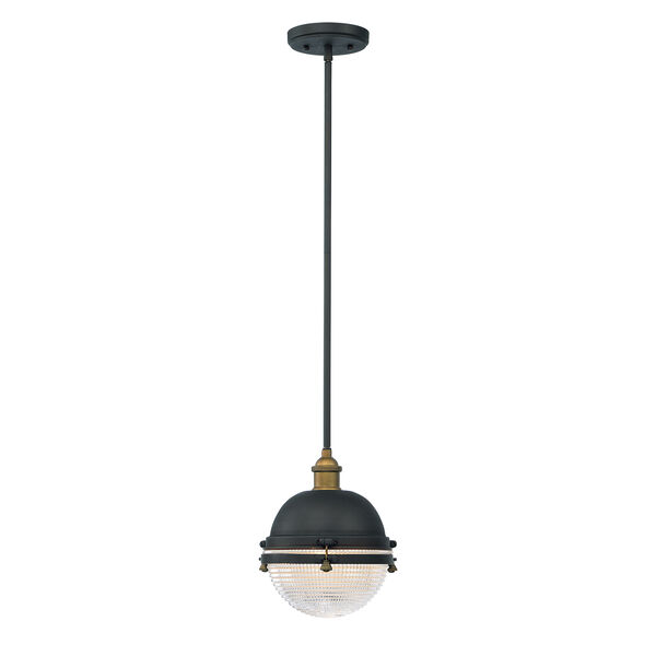 Portside Oil Rubbed Bronze and Antique Brass 10-Inch One-Light Outdoor Hanging Lantern, image 1