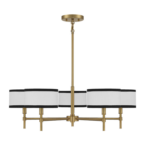 Lowry Natural Brass Five-Light Chandelier, image 2