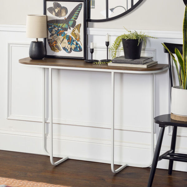 Lowell Faux White and Black Entry Table, image 1