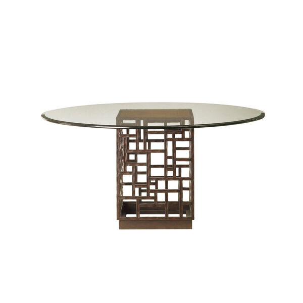 Ocean Club Brown South Sea Dining Table with 60 In. Glass Top, image 1
