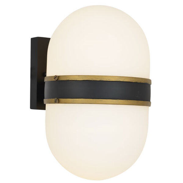Gordon Black and Beige Four-Light Outdoor Wall Sconce, image 1