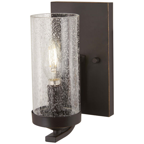 Elyton Downton Bronze with Gold Highlight One-Light Bath Sconce, image 1