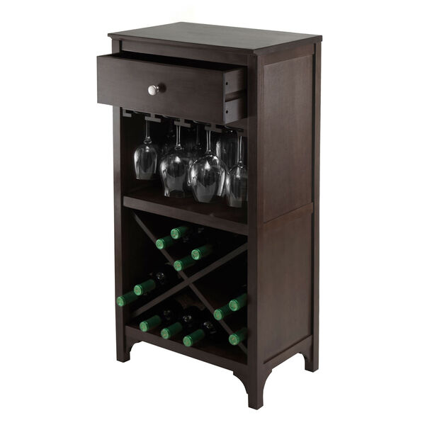 Ancona Modular Wine Cabinet with One Drawer, Glass Rack, X Shelf, image 6