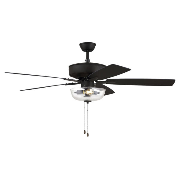 Pro Plus Espresso 52-Inch Two-Light Ceiling Fan with Clear Glass Bowl Shade, image 3