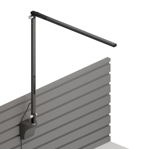 Z-Bar Metallic Black Warm Light LED Solo Desk Lamp with Slatwall Mount, image 1