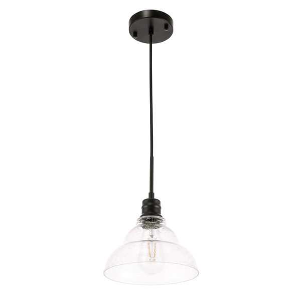 Gil Black Nine-Inch One-Light Mini Pendant with Clear Seeded Glass, image 5