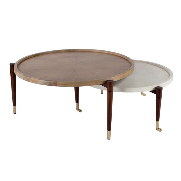 Lemaire Brown Gray Round Nesting Coffee Tables, image 1