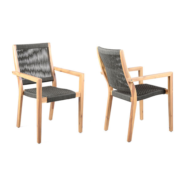 Madsen Eucalyptus Charcoal Gray Outdoor Dining Chair, Set of Two, image 1