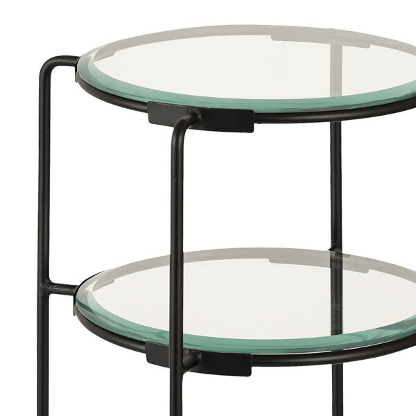 Oscar Matte Black Two-Tier Round Side Table, image 5