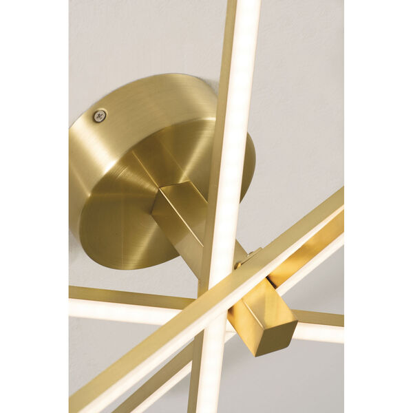 Jaxx Satin Brass Four-Light LED Semi Flush Mount, image 2