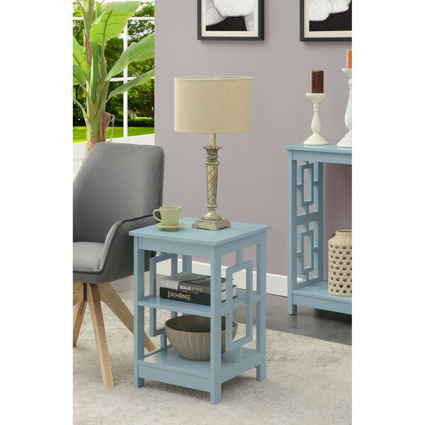 Town Square Sea Foam End Table with Shelves, image 1