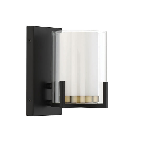 Eaton Matte Black and Warm Brass One-Light Wall Sconce, image 2