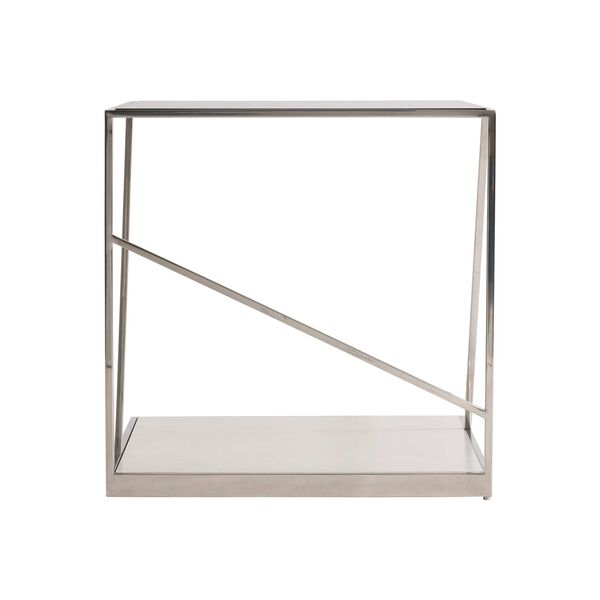 Maymont Stainless Steel and White Side Table, image 6