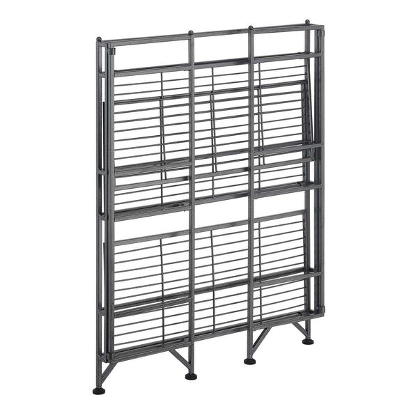 Xtra Storage Speckled Gray Three-Tier Wide Folding Metal Shelf, image 4