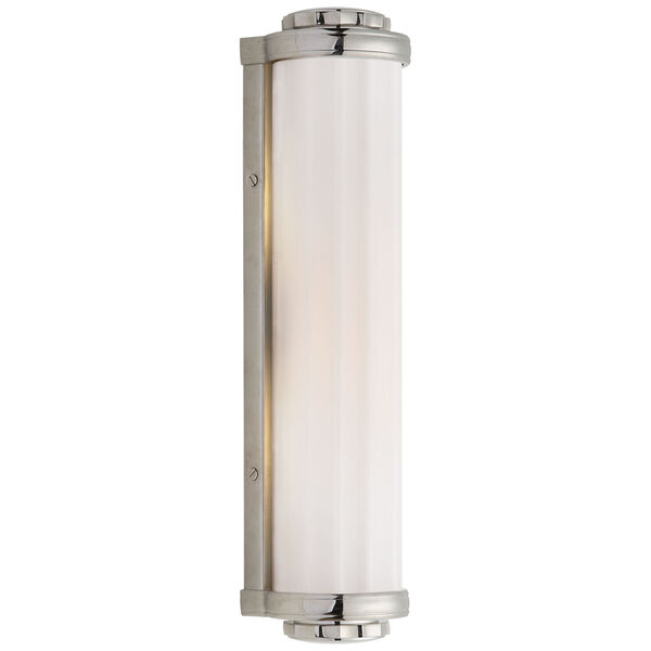 Milton Road Bath Light in Polished Nickel with White Glass by Thomas O'Brien, image 1