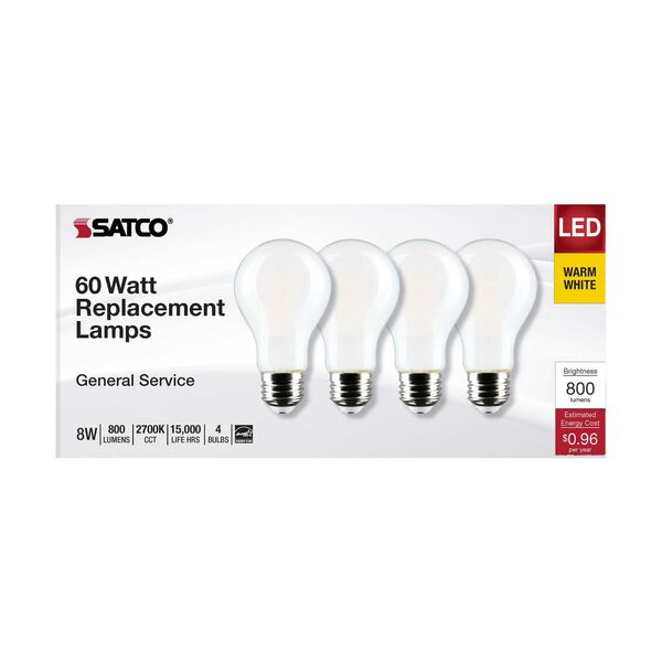 Soft White 2700K A19 LED Bulb, Set of Four, image 4
