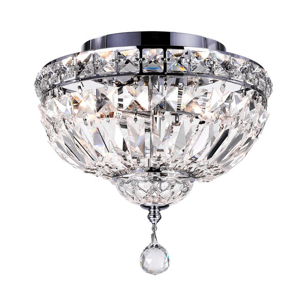 Stefania Chrome Two-Light 10-Inch Flush Mount with K9 Clear Crystal, image 1