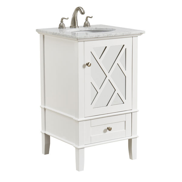 Luxe Frosted White Vanity Washstand, image 1