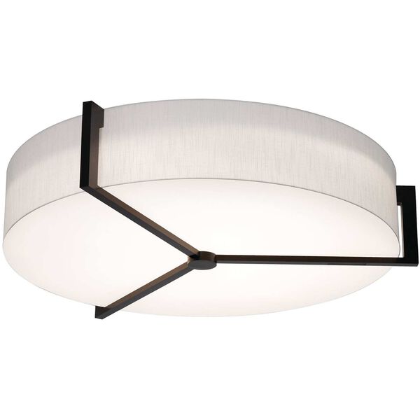 Apex Espresso 33-Inch Integrated LED Flush Mount with Linen White Shade, image 1