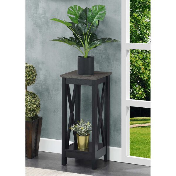 Oxford Cement and Black 26-Inch Plant Stand, image 3