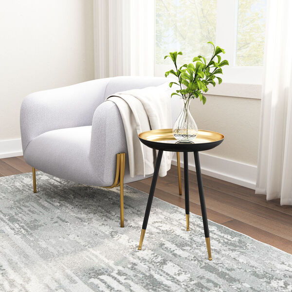 Everly Gold and Black Accent Table, image 2