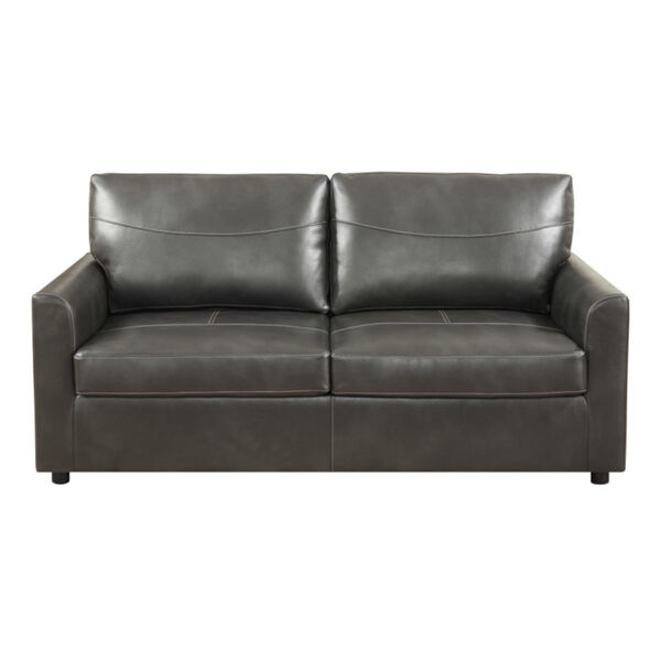 Selby Charcoal Gray 71-Inch Full Sleeper Sofa with Pillows, Faux Leather Upholstery And Gel Foam Mattress, image 5