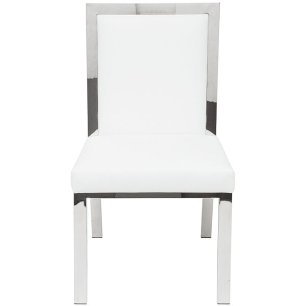 Rennes White and Silver Dining Chair, image 2