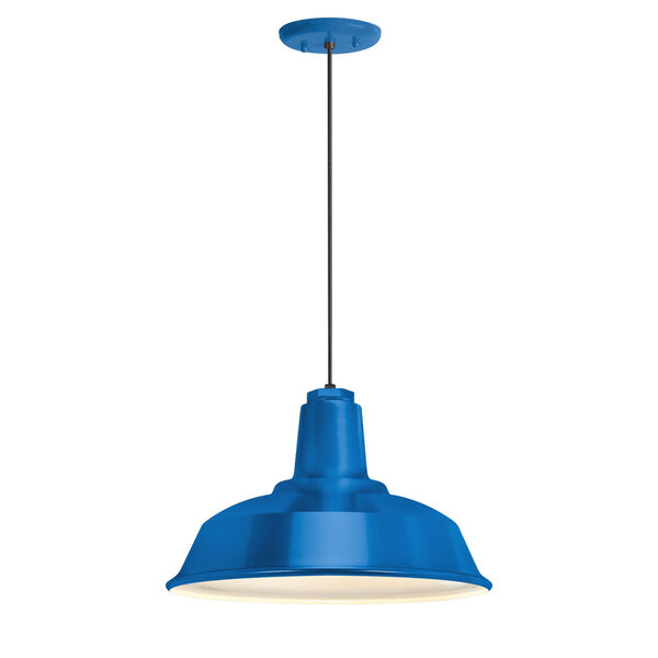 Heavy Duty Blue One-Light 16-Inch Outdoor Pendant, image 1