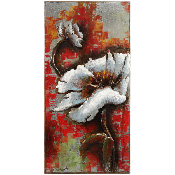 Garden Rose 2 Mixed Media Iron Hand Painted Dimensional Wall Art, image 2