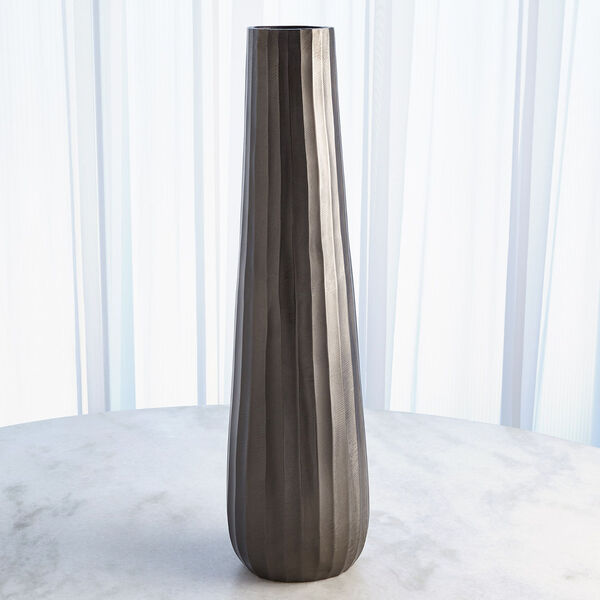 Black Nickel Chased Large Round Vase, image 2