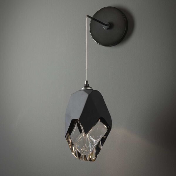 Chrysalis Ink One-Light Wall Sconce with Black Crystal Glass, image 5