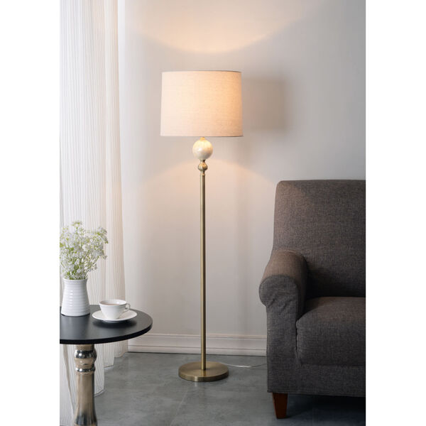 Kenroy Home Luna Antique Brass And, Mother Of Pearl Floor Lamp