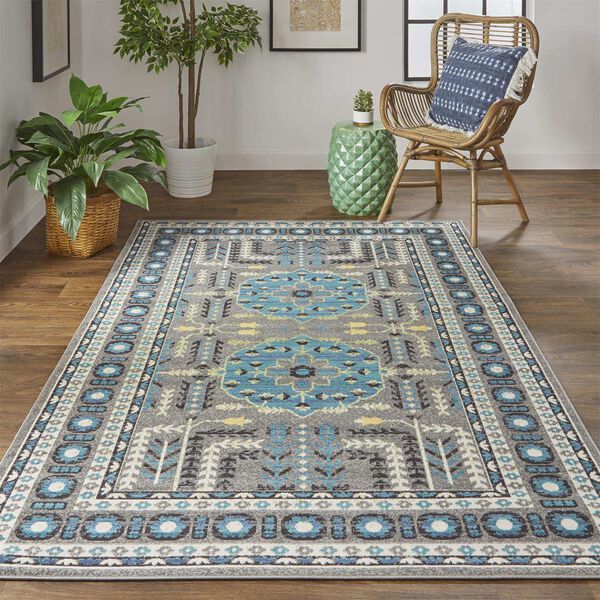 Foster Gray Blue Green Rectangular 6 Ft. 5 In. x 9 Ft. 6 In. Area Rug, image 2