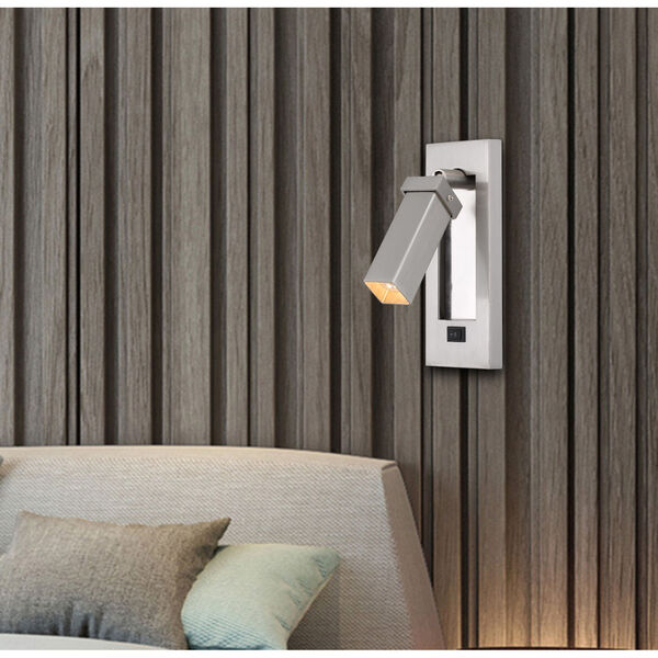 Brushed Steel One-Light Wall Sconce, image 2